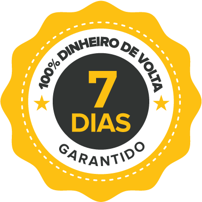 Selo de garantia de 7 dias, 100% dinheiro de volta